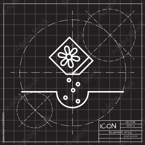 Sowing plant seeds process illustration. Farming and agriculture vector icon