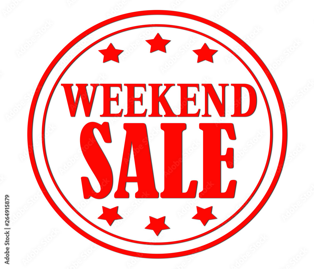 Weekend Sale/ Holiday sale words on red pink rubber stamp on white background. Weekend Sale/ Holiday sale words on red pink rubber stamp on white background.