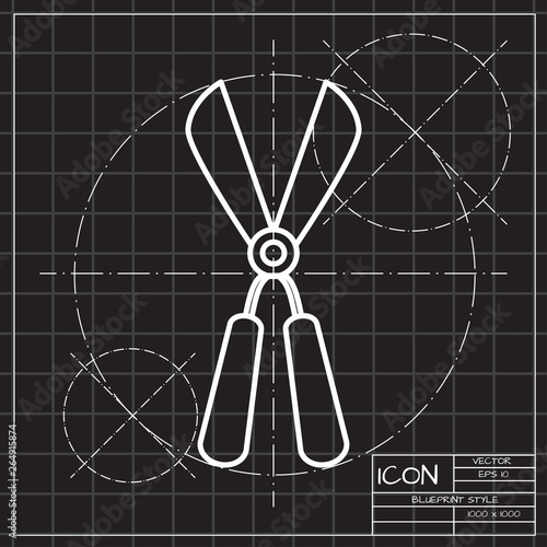 Garden or backyard scissors. Grooming equipment flat vector icon