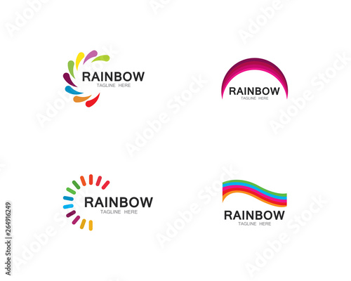 Rainbow logo template vector icon illustration design 