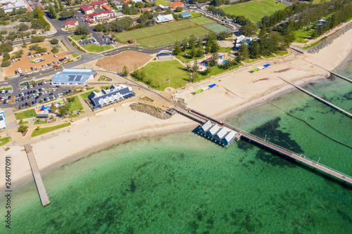 Busselton Jetty, Western Australia is the second longest wooden jetty in the world at 1841 meters long. photo