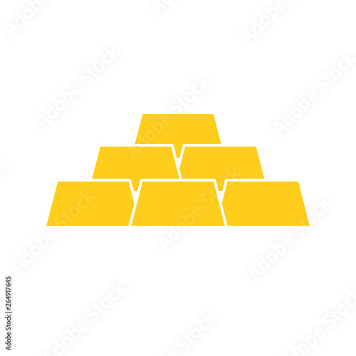 Gold bullion line icon. linear style sign 