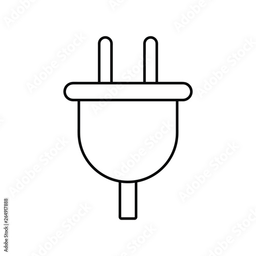 Power plug outline icon. linear style sign 