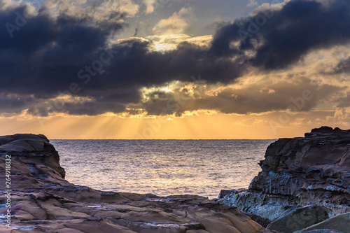 Sun Rays Sunrise Seascape photo