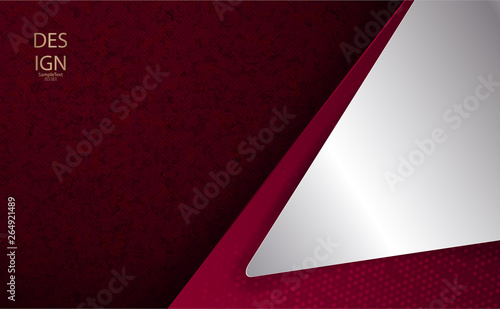 Abstract textural background of dark pink color with a white corner