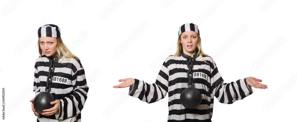 Naklejka premium Funny prison inmate in concept