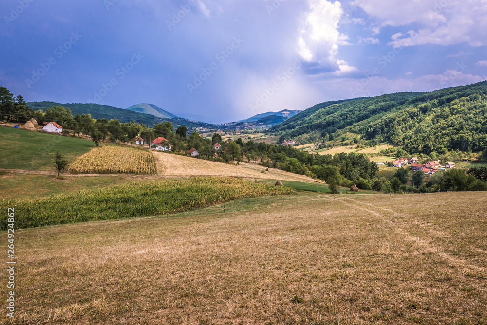 Aerial view from a hills of Zlatibor region in west Serbia
