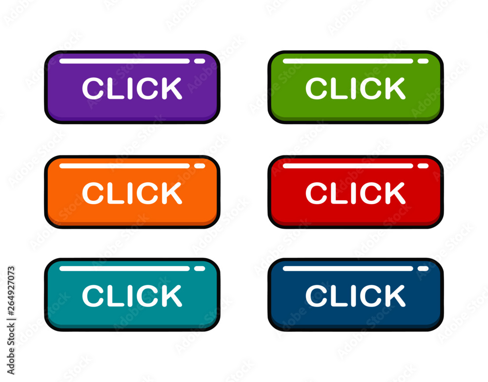 Click Here button set - Vector. icons web. Click Here button set - Vector. icons web.