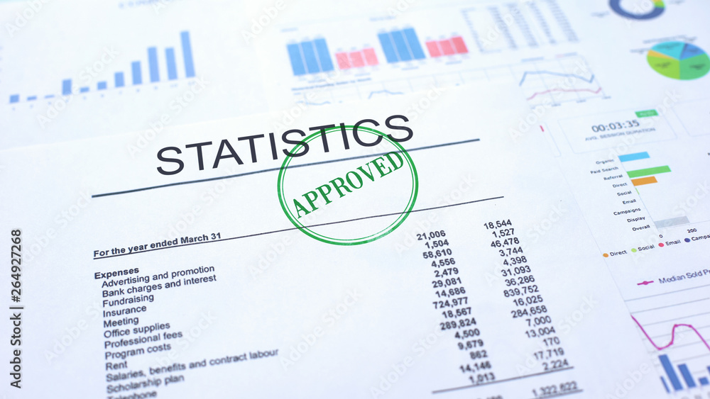 Statistics approved, seal stamped on official document, business project Statistics approved, seal stamped on official document, business project