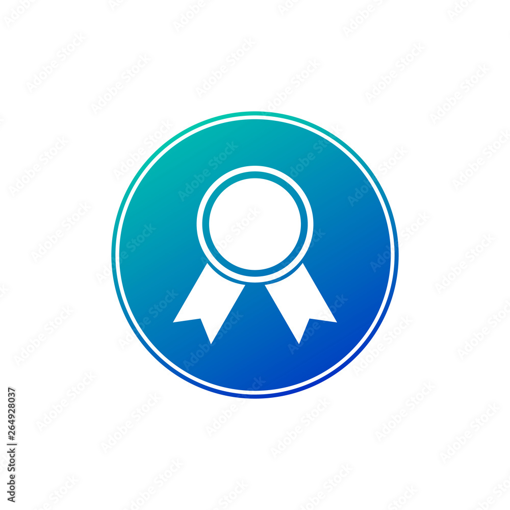 award icon in blue gradient circle. Vector illustration isolated on white background award icon in blue gradient circle. Vector illustration isolated on white background
