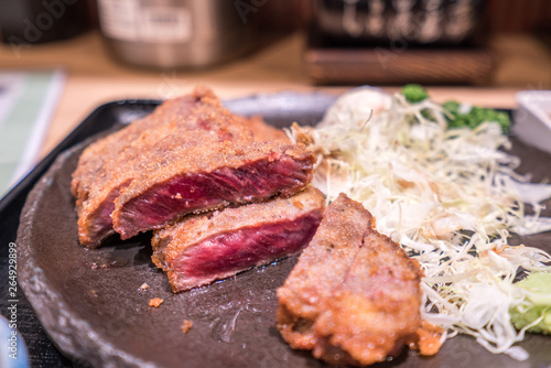 Deep fried beef in Tokyo, fried steak, beef, japanese food