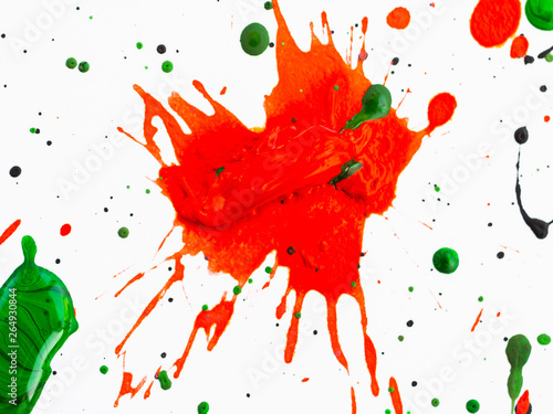 splashes on red and green paint photo