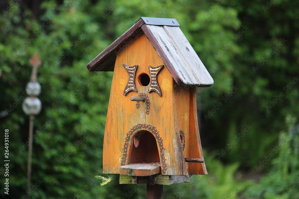 beautiful wooden bird house in the garden beautiful wooden bird house in the garden