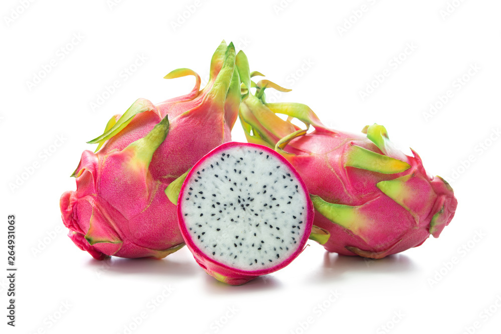 Dragon fruit (Pitaya, Pitahaya) isolated on white Dragon fruit (Pitaya, Pitahaya) isolated on white
