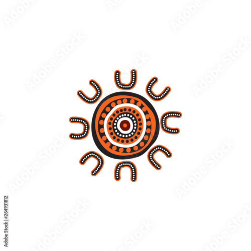 Aboriginal art logo design vector template