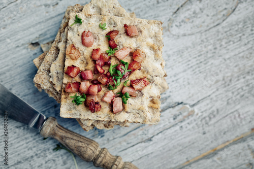 Принти на полотні Crispbread with Bacon Bits