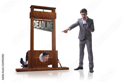 Фотография Businessman in deadline concept with guillotine
