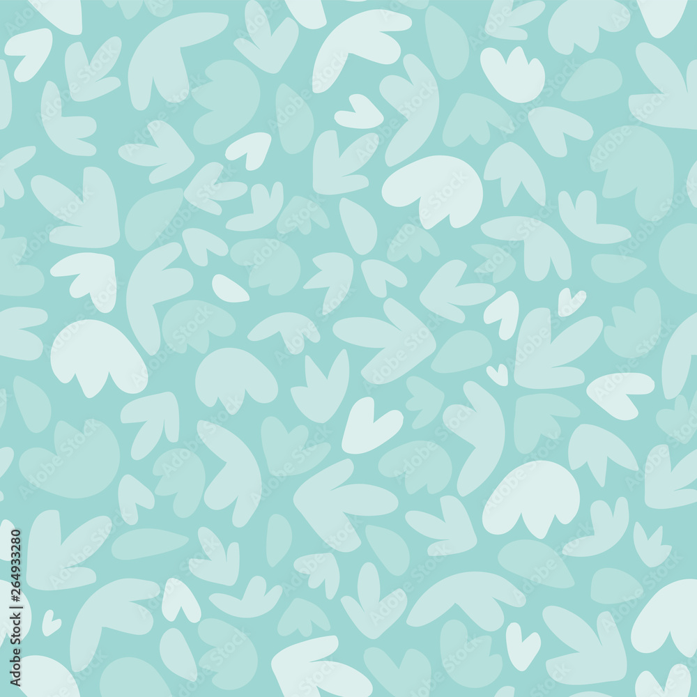 Aqua floral texture seamless pattern. Turquoise background with light and mid-tone abstract tulip shapes. Great for textiles, bedding,home decor and fashion. Aqua floral texture seamless pattern. Turquoise background with light and mid-tone abstract tulip shapes. Great for textiles, bedding,home decor and fashion.