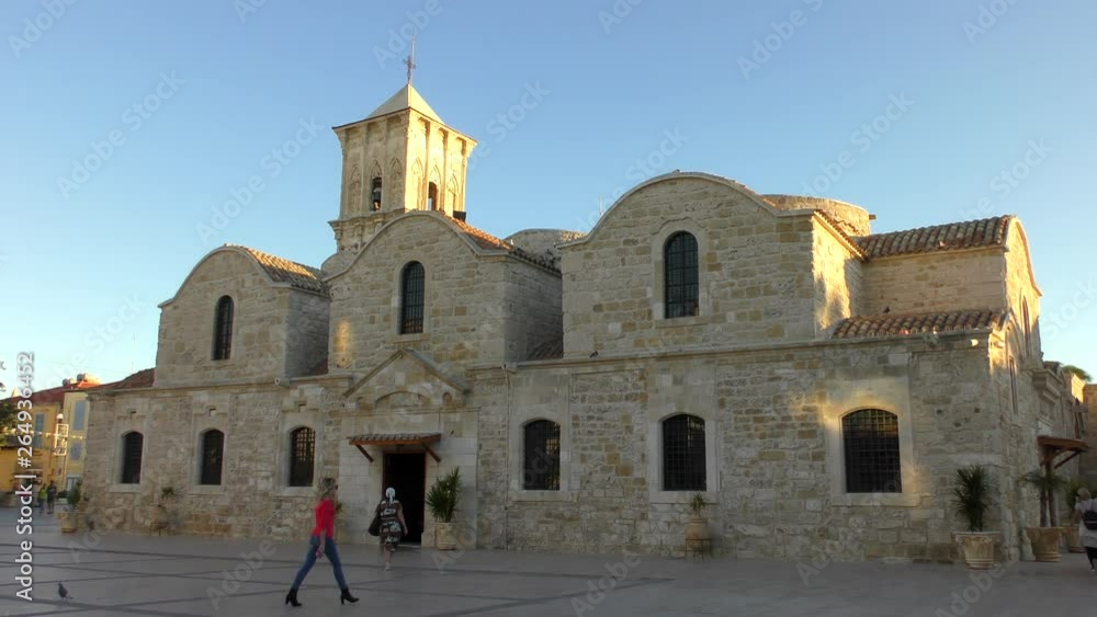 Larnaca, Cyprus - October 29, 2018: Holidays on the coast of Cyprus. St. Lazarus Cathedral. Orthodox church of the 9th century in the city of Larnaca, the Republic of Cyprus. Larnaca, Cyprus - October 29, 2018: Holidays on the coast of Cyprus. St. Lazarus Cathedral. Orthodox church of the 9th century in the city of Larnaca, the Republic of Cyprus.