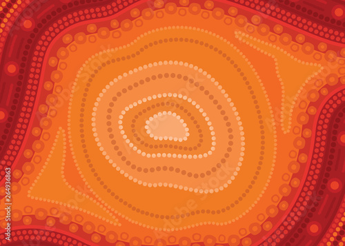Illustration based on aboriginal style of background.
