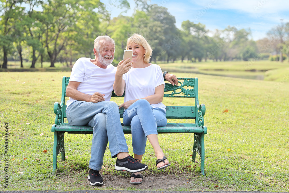 elderly couple are digital addictive social era by using video call from smart phone elderly couple are digital addictive social era by using video call from smart phone