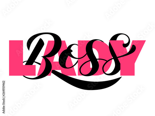 Lady Boss lettering. Quote for clothes, banner. Vector illustration