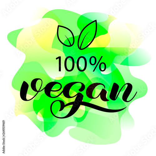 Vegan brush lettering. Vector illustration for food packaging 