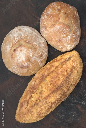 different crispy breads freshly baked