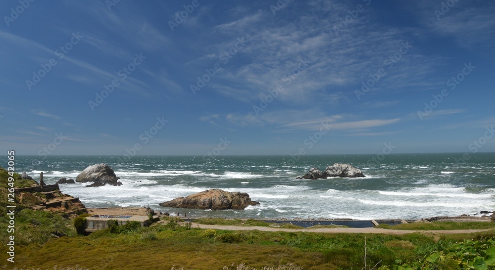 Lands End in Golden Gate Recreation Area in San Francisco from April 27, 2017, California USA Lands End in Golden Gate Recreation Area in San Francisco from April 27, 2017, California USA
