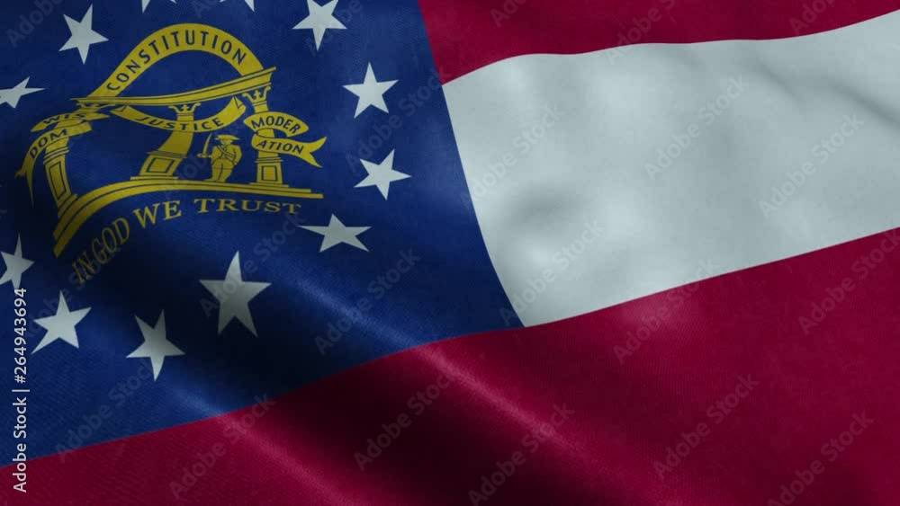 State of Georgia Flag Seamless Looping Waving Animation State of Georgia Flag Seamless Looping Waving Animation