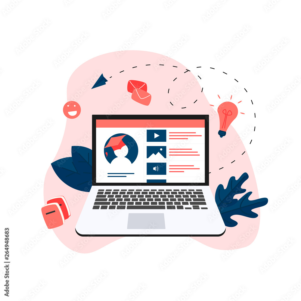 Online education app. E-learning concept