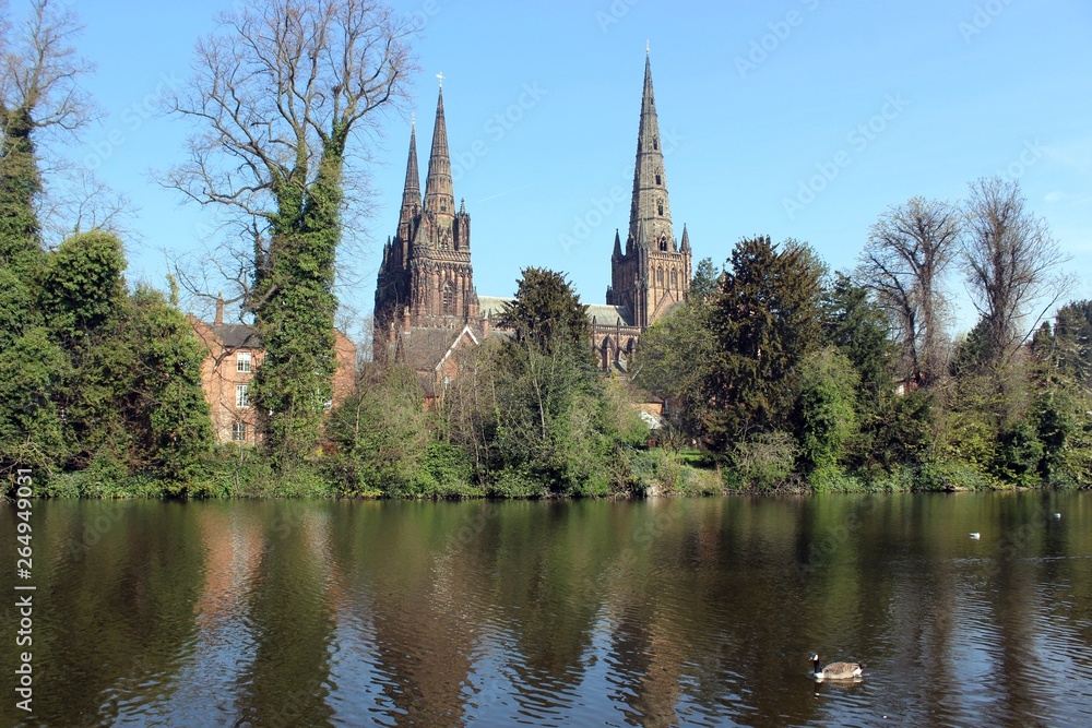Lichfield Cathedral and Minster Pool.