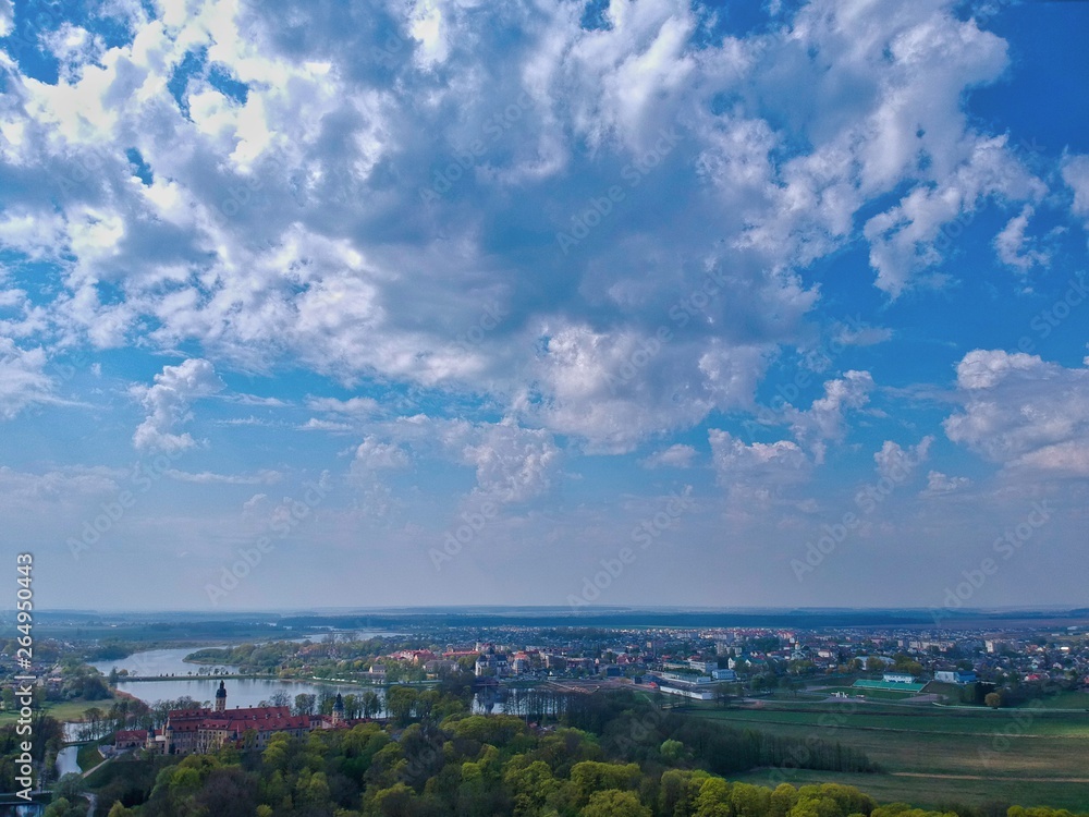 Aerial view of Nesvizh, Minsk Region of Belarus