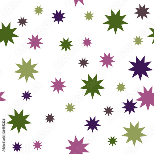 Seamless vector pattern of colorful geometric shapes on a white background