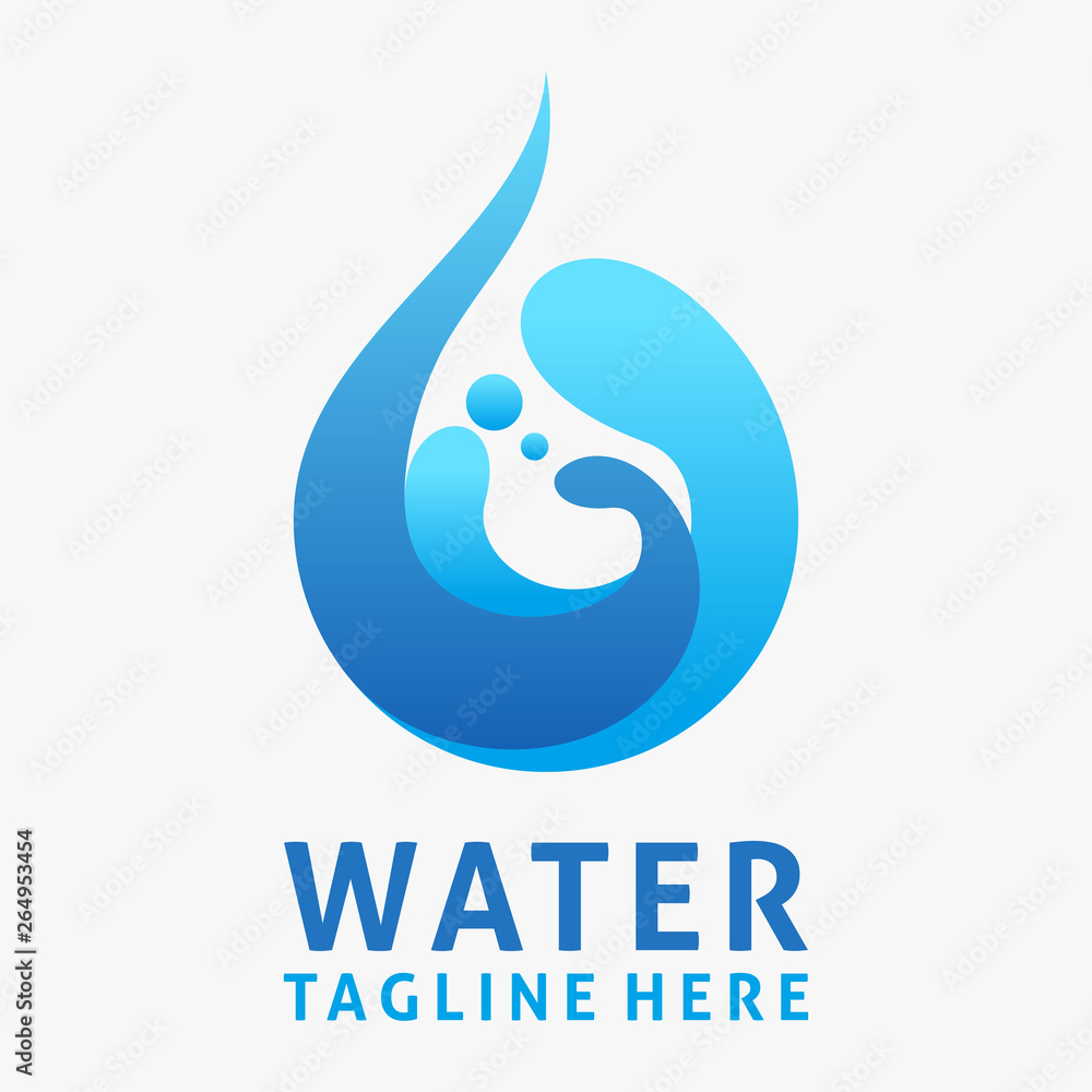 Obraz premium Water drop logo design with splash effect 