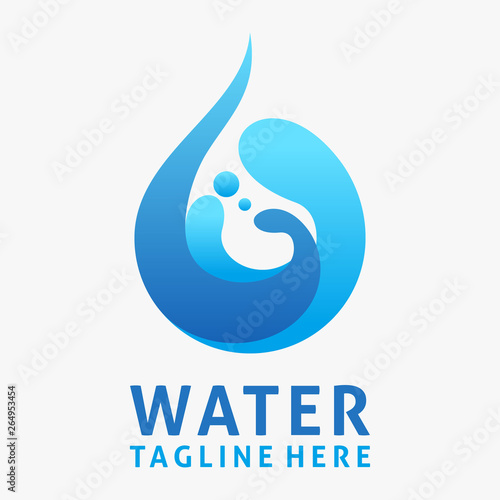 Water drop logo design with splash effect 