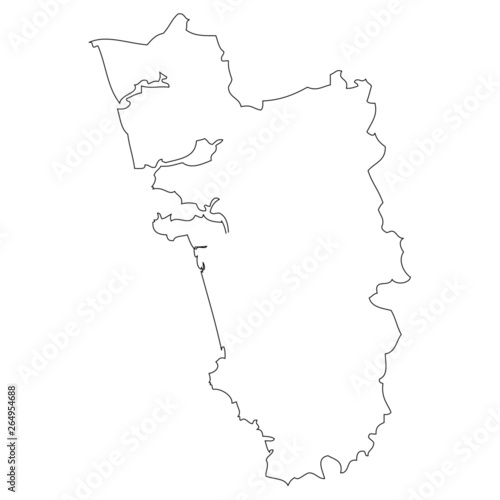 Goa. Map of India. Region India.