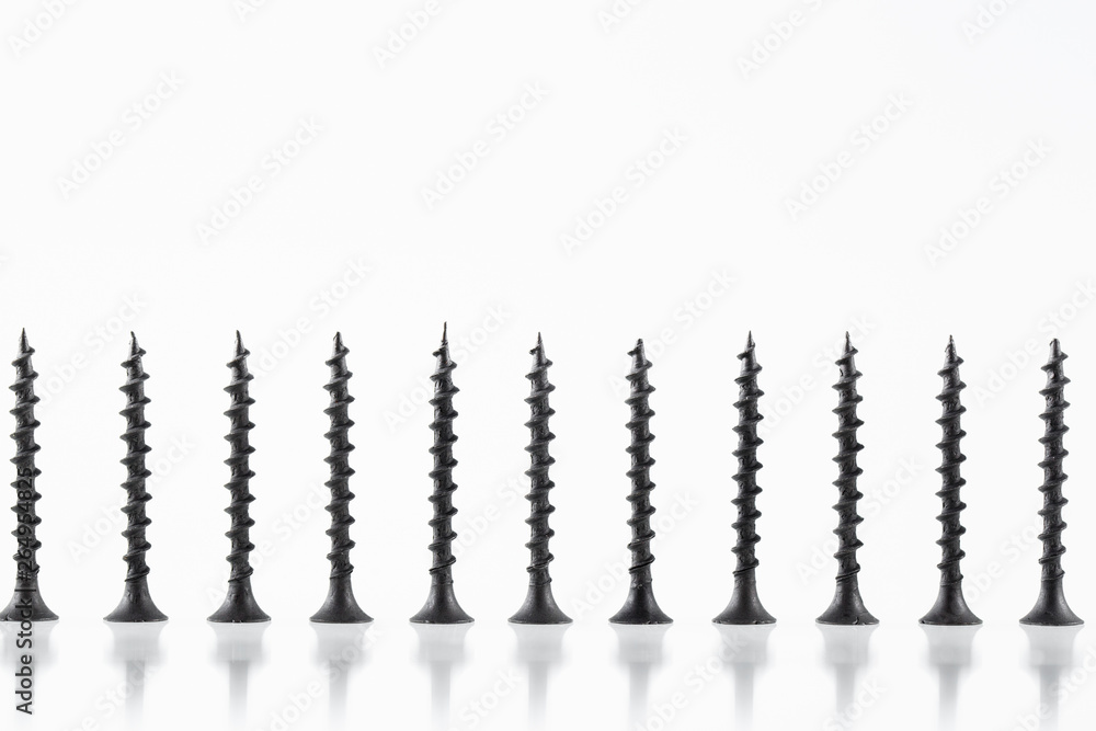 Screws still life large self tapping screws on white background. Screws still life large self tapping screws on white background.