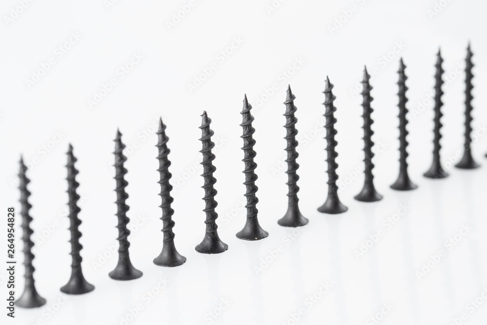 Screws still life large self tapping screws on white background. Screws still life large self tapping screws on white background.