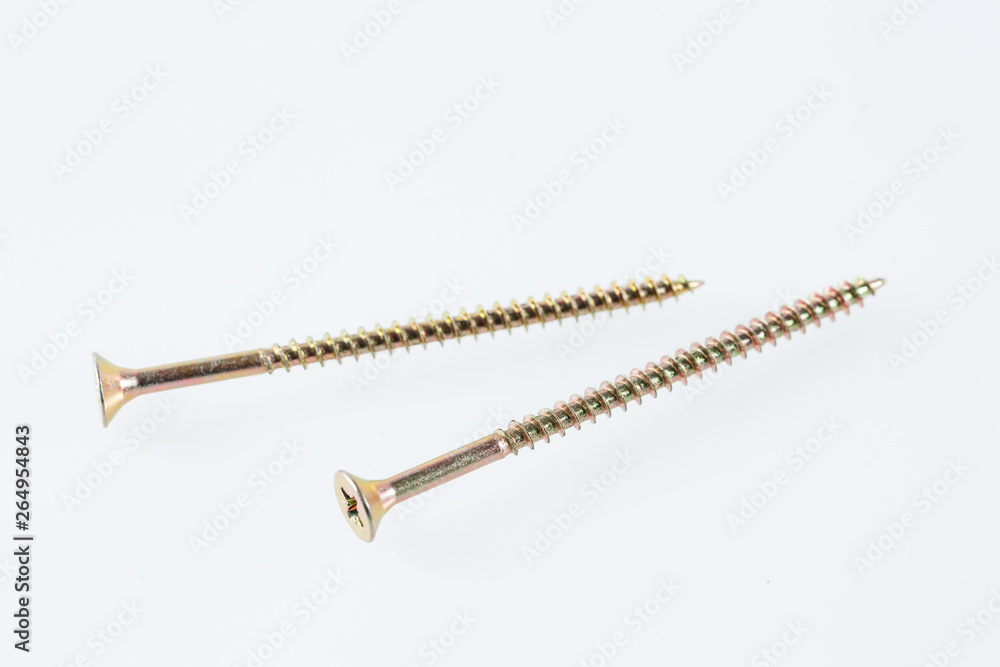 Screws still life large self tapping screws on white background. Screws still life large self tapping screws on white background.