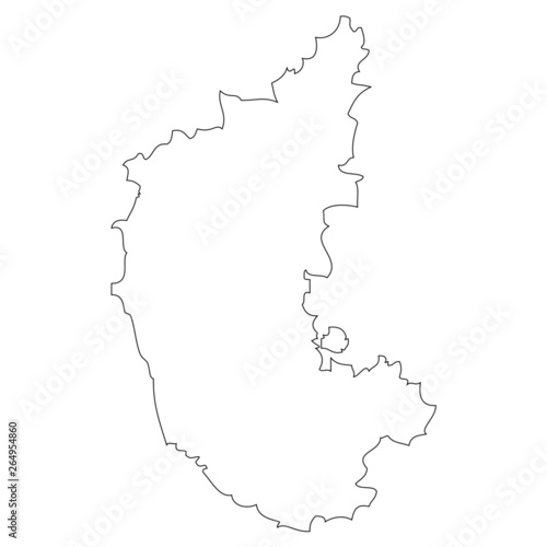Karnataka map india asia filled and outline Vector Image-saigonsouth.com.vn