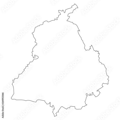 Punjab. Map of India. Region India.