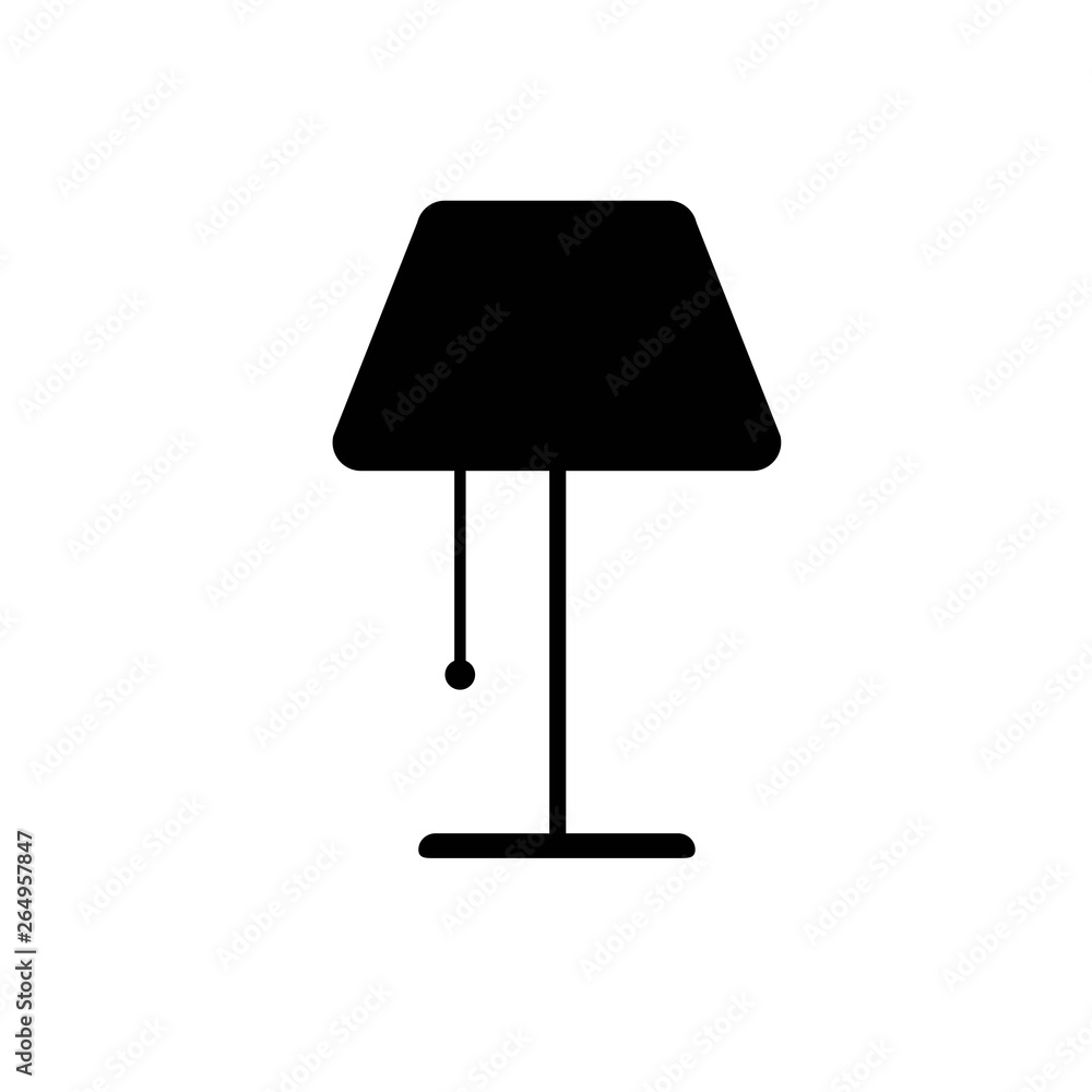 Table lamp black icon isolated on white background. Vector illustration. Table lamp black icon isolated on white background. Vector illustration.