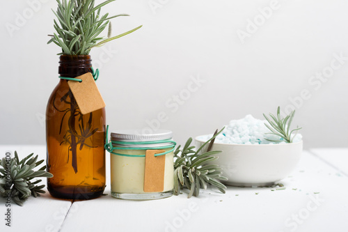 spa products with blank paper card label