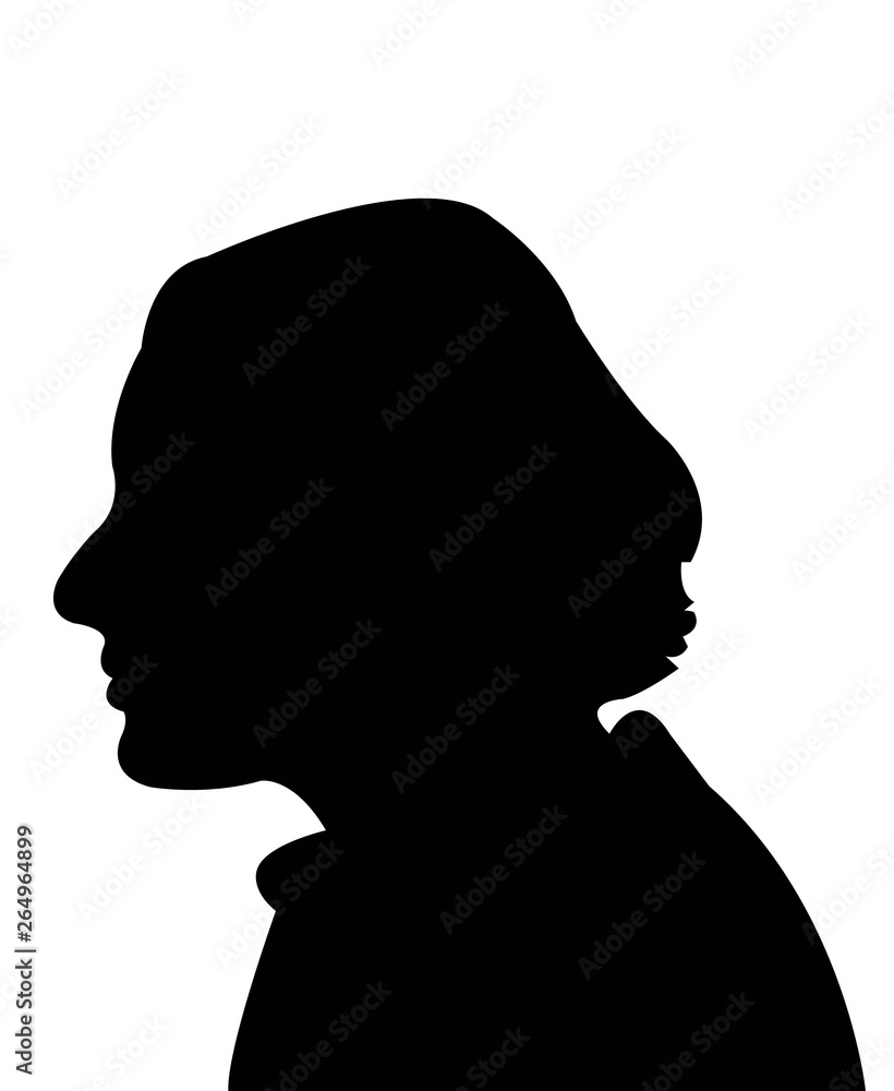 a woman head silhouette vector