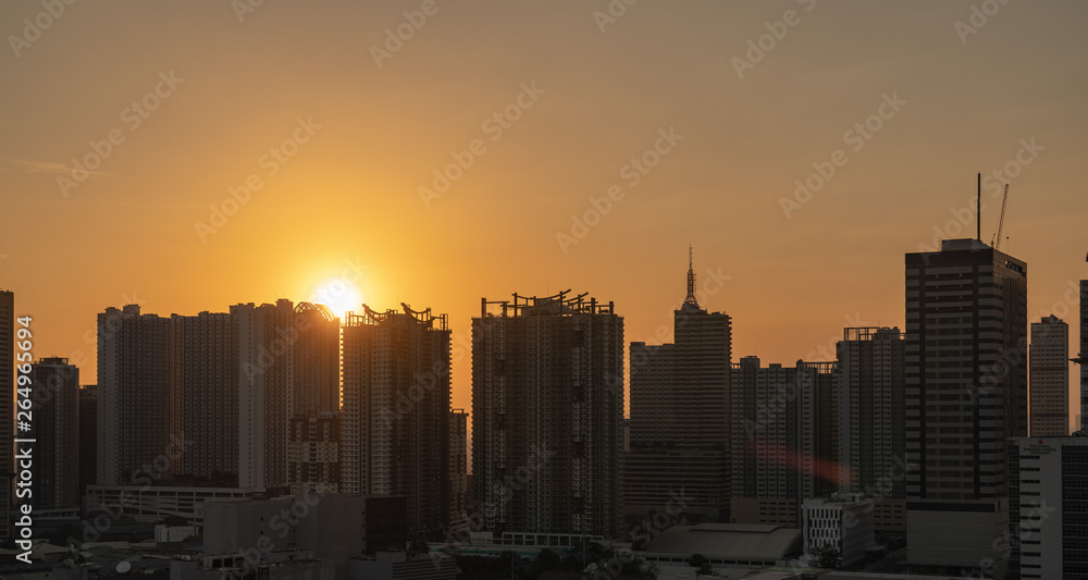 Silhouette of Metro manila skyscrapers