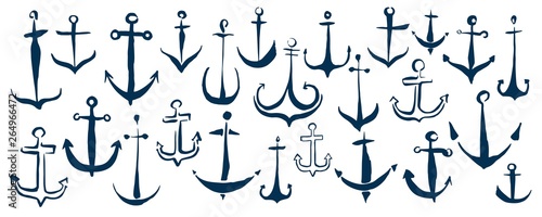 Anchors banner hand painted with ink brush