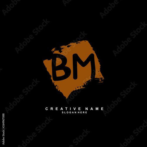 B M BM Initial logo template vector. Letter logo concept