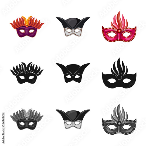 Isolated object of luxury and celebration logo. Set of luxury and hide  vector icon for stock.