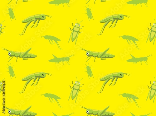 Grasshopper Cartoon Seamless Wallpaper © bullet_chained